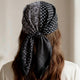 Foulard carré toucher soie Noir Atelier Mosaic 70 x 70 cm