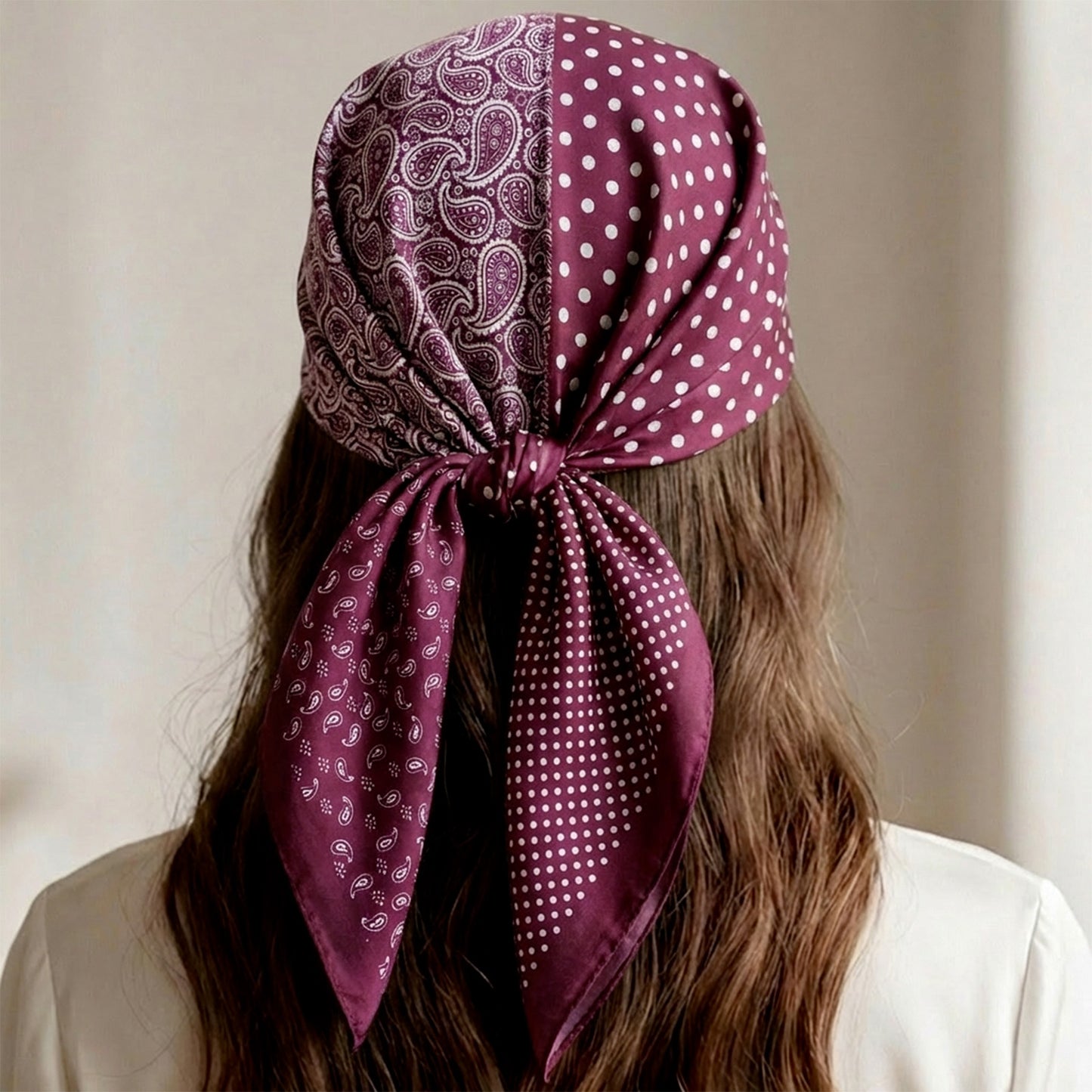 Foulard carré toucher soie Rubis Graphica Mix 70 x 70 cm