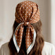 Foulard carré toucher soie Polka Prestige Cognac 70 x 70 cm