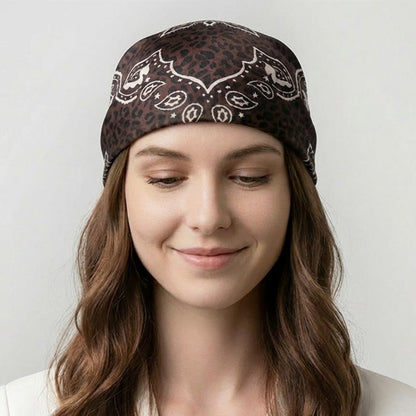 Foulard carré toucher soie Terra Panthera Paisley 70 x 70 cm