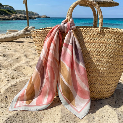Foulard carré toucher soie Blush Terracotta 70 x 70 cm
