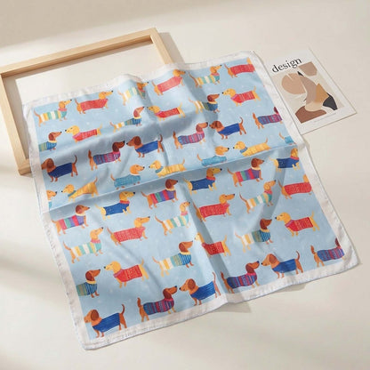 Foulard carré toucher soie Parade Canine 70x70cm