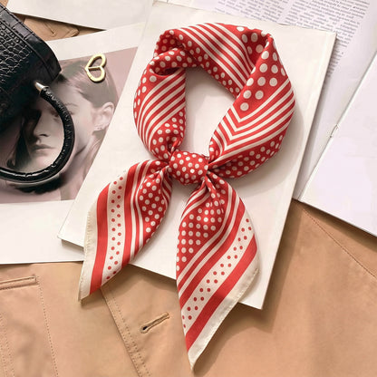 Foulard carré toucher soie Sable Rubis 70 x 70 cm