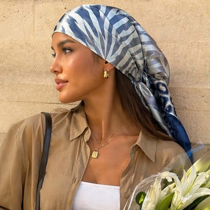 Foulard carré toucher soie Jungle Ice 70x70cm