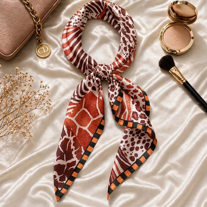 Foulard carré toucher soie Safari Fever 70x70cm