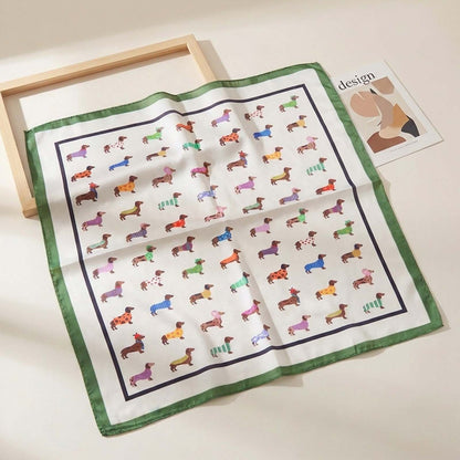 Foulard carré toucher soie Promenade Champêtre 70x70cm