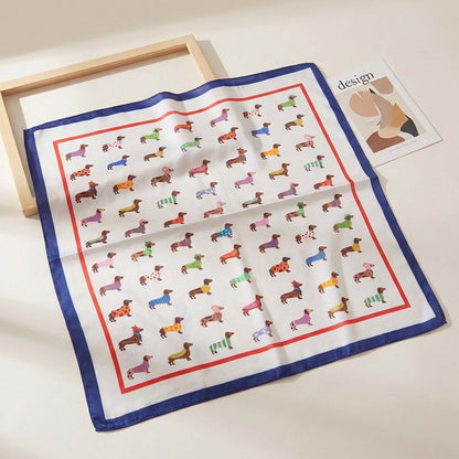 Foulard carré toucher soie Compagnons Raffinés 70x70cm