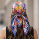 Foulard carré toucher soie Jardin Chromatique 70x70cm