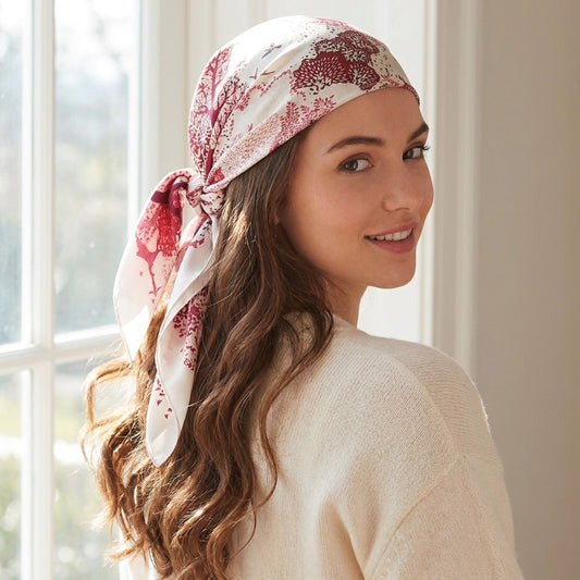 Foulard carré toucher soie Éclats Encrés 70x70cm
