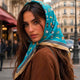 Foulard carré toucher soie Compagnons Stylés 70x70cm