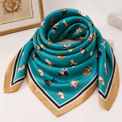 Foulard carré toucher soie Compagnons Stylés 70x70cm