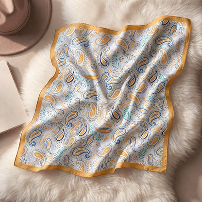 Foulard carré toucher soie Esprit Cachemire 70x70cm