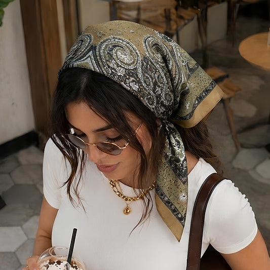 Foulard carré toucher soie Safari Baroque 70x70cm