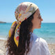 Foulard carré toucher soie Costa Dorada 70x70cm