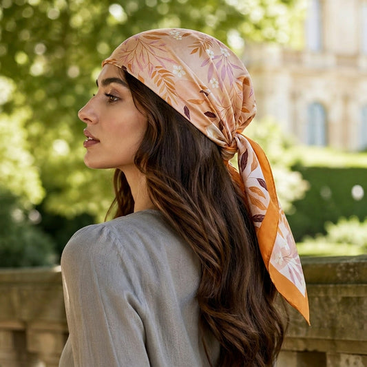 Foulard carré toucher soie Canyon Bloom 70x70cm