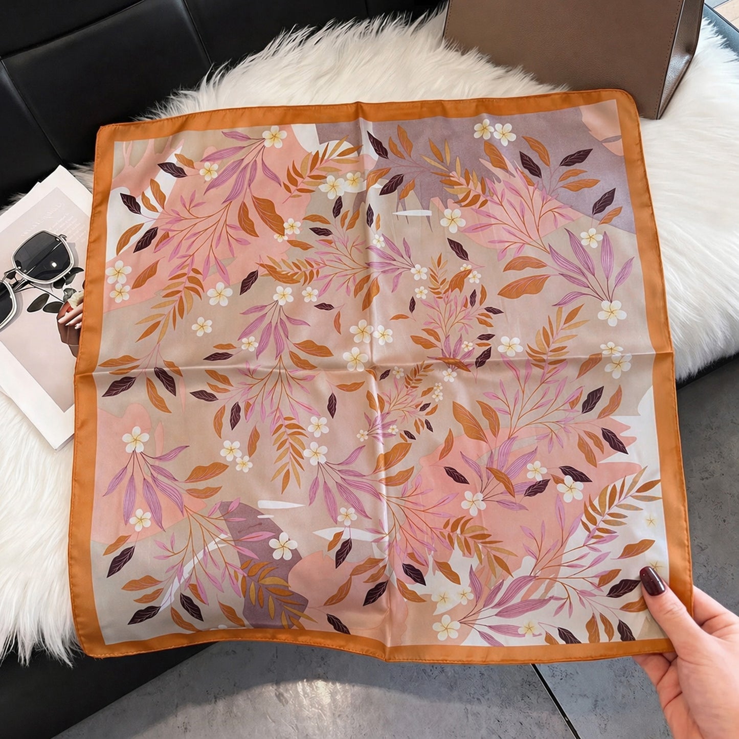 Foulard carré toucher soie Canyon Bloom 70x70cm