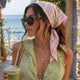 Foulard carré toucher soie Roseraie Vive 70x70cm