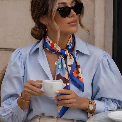 Foulard carré toucher soie Floral Punch 70x70cm