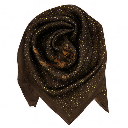 Carré de Soie Léopard Intense - Foulard Satiné 50 x 50cm