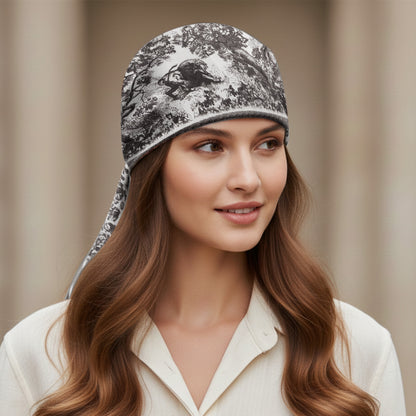 Foulard carré toucher soie Black Baroque Edition - 70 x 70 cm