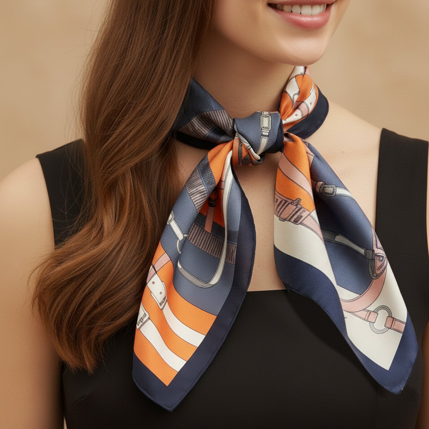 Foulard carré toucher soie Éclat Sellier - 70 x 70 cm