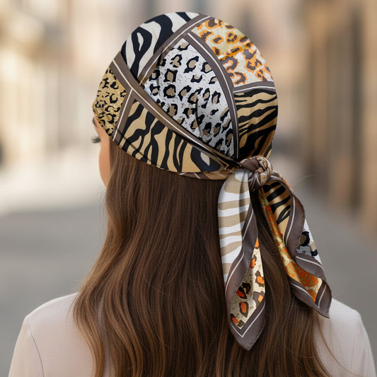 Foulard carré floral effet soie Nuances Sauvages - 70 x 70 cm