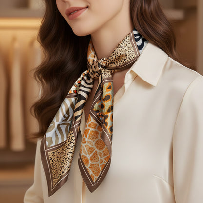 Foulard carré floral effet soie Nuances Sauvages - 70 x 70 cm