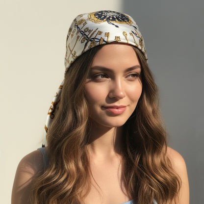 Foulard carré toucher soie Royal Keys - 70 x 70 cm