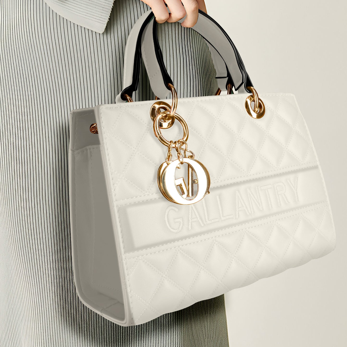 Sac à Main en Similicuir Matelassé Joanna Blanc