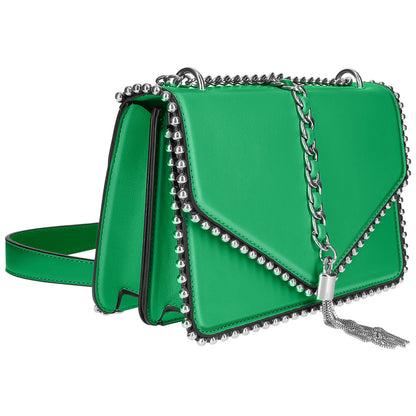 Sac à Main Clouté à Anse en Chaîne Métallique Le Petit Flâneur Vert