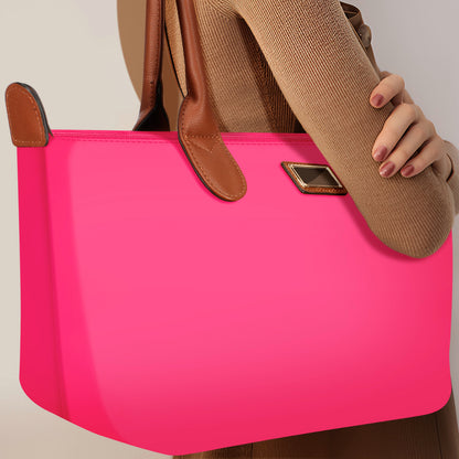 Sac à Main Shopper Maxi en Tissu Lisse Flanéria Fuchsia
