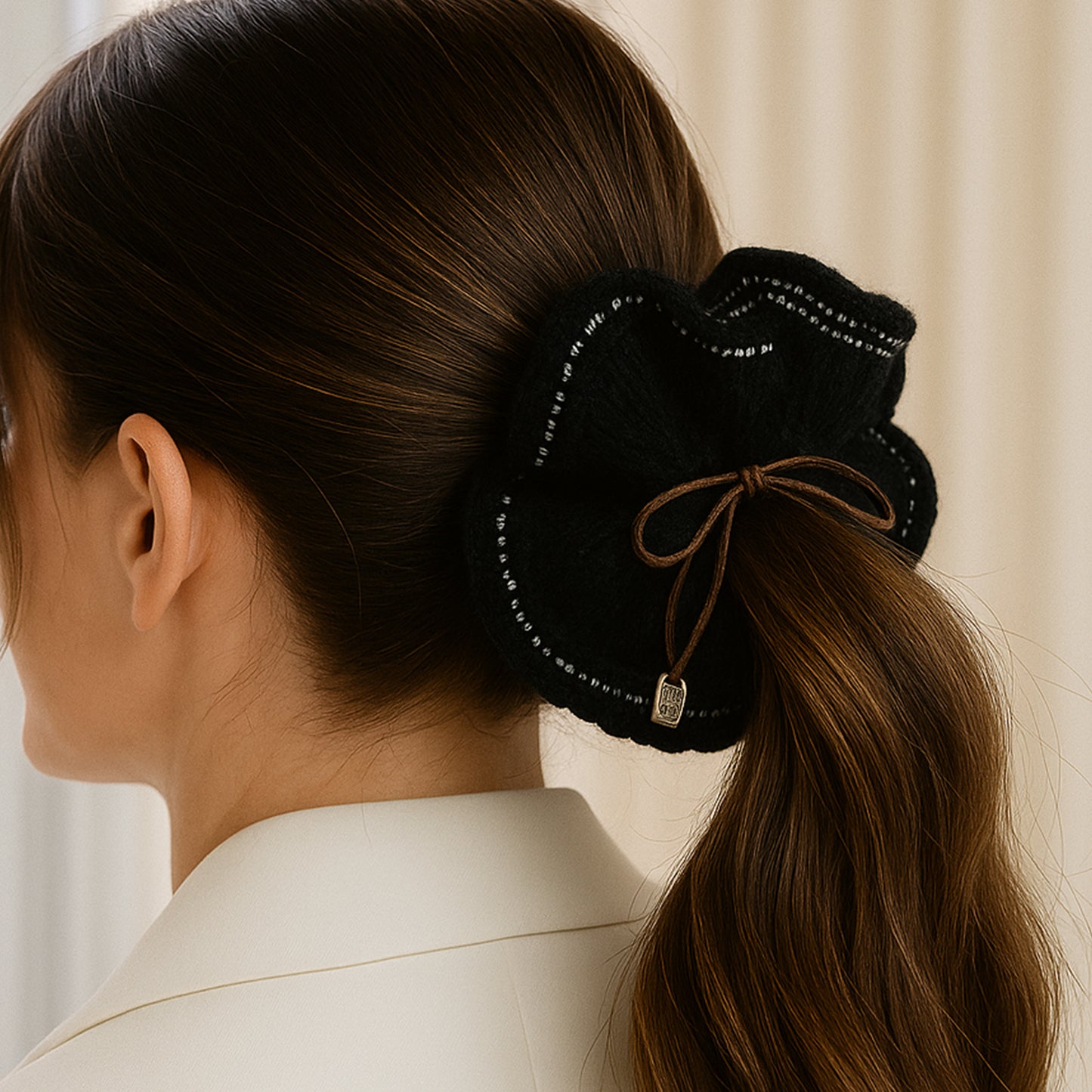 Chouchou en Maille Douce Noir
