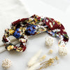 Chouchou Foulard Magnolia Fleuri Liberty Bordeaux