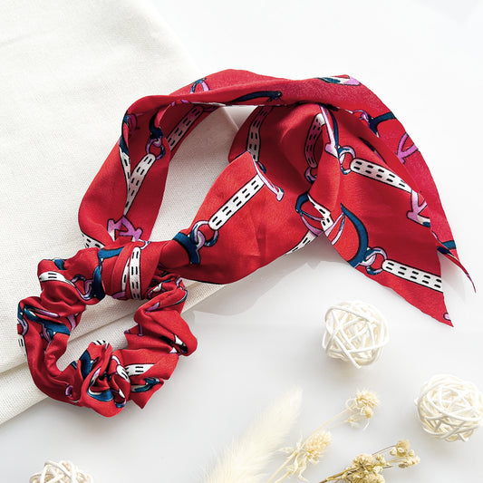 Chouchou Foulard Imprimé Baroque Rouge - Collection Cordelia