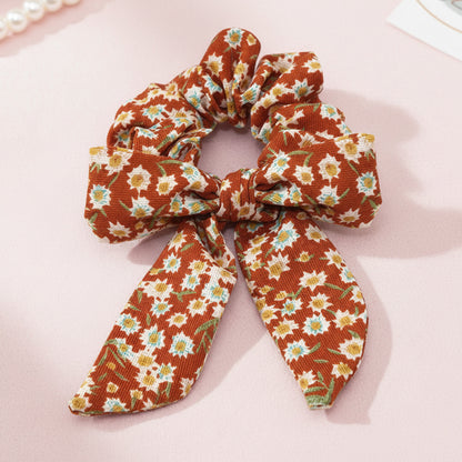 Chouchou Foulard Magnolia Fleuri Orange