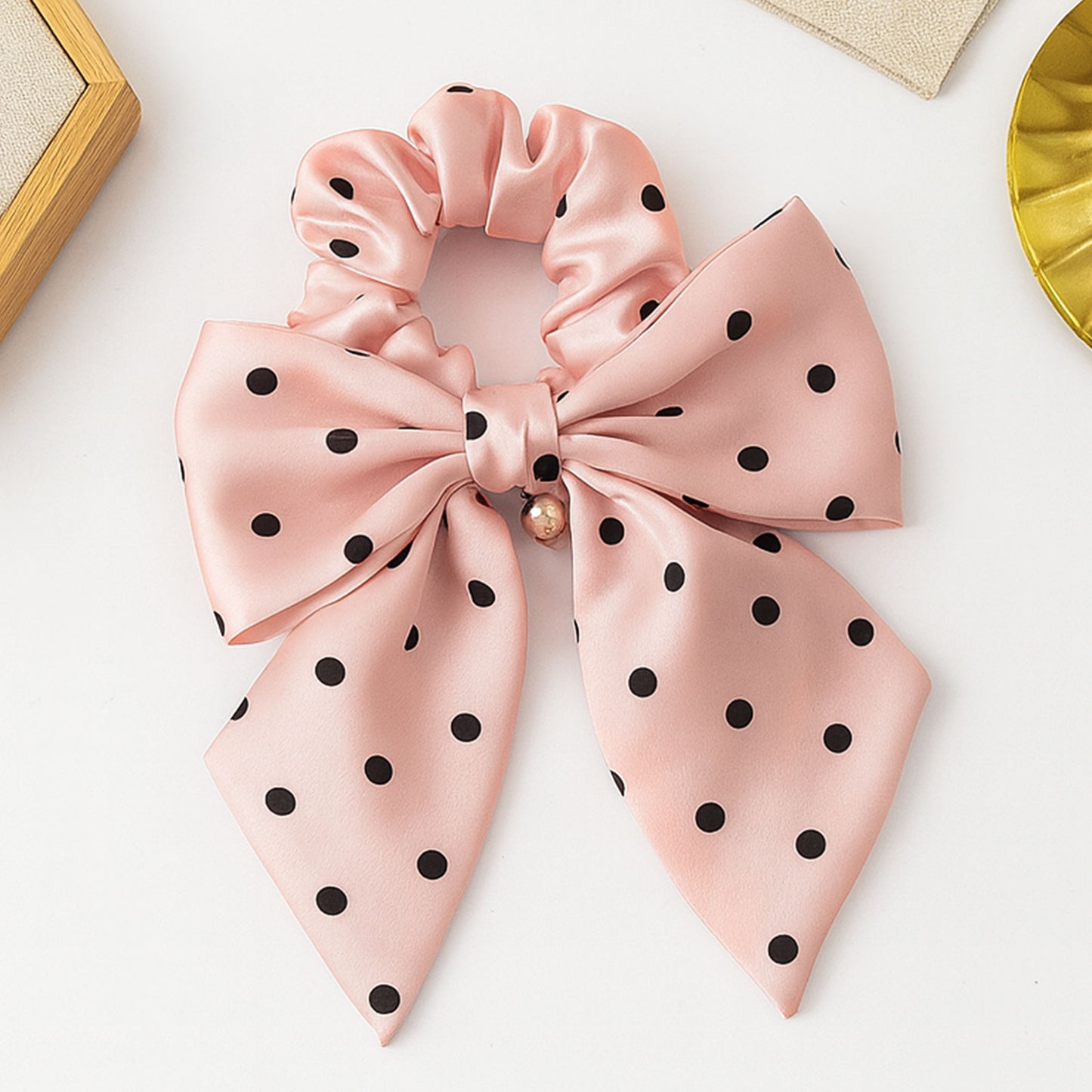 Chouchou Foulard Maylea à Noeud Rose à Pois