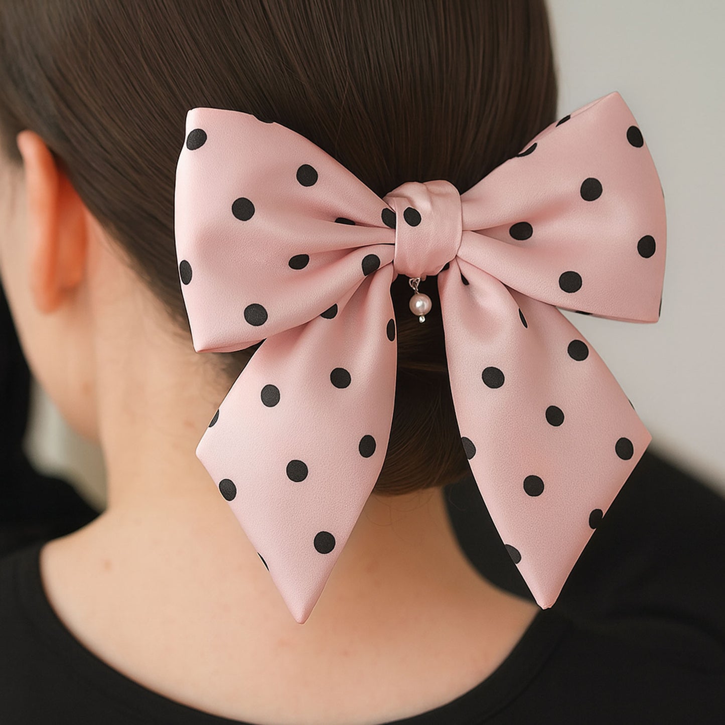 Chouchou Foulard Maylea à Noeud Rose à Pois