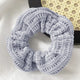 Chouchou en Velours Tricoté Vintage Primerose Gris Clair