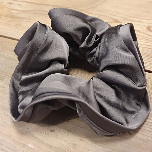 Chouchou en Soie Gris Anthracite - Collection Elégance