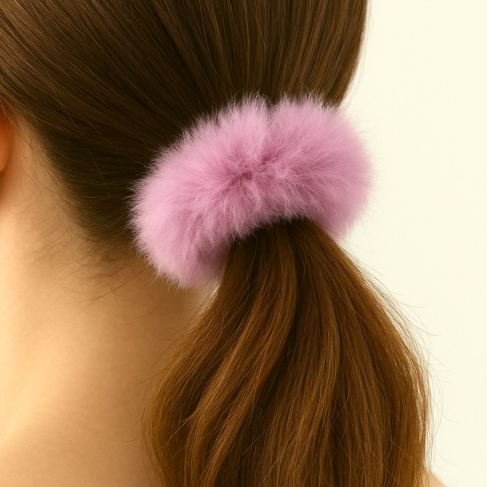 Chouchou Effet Fourrure Fluffy Violet