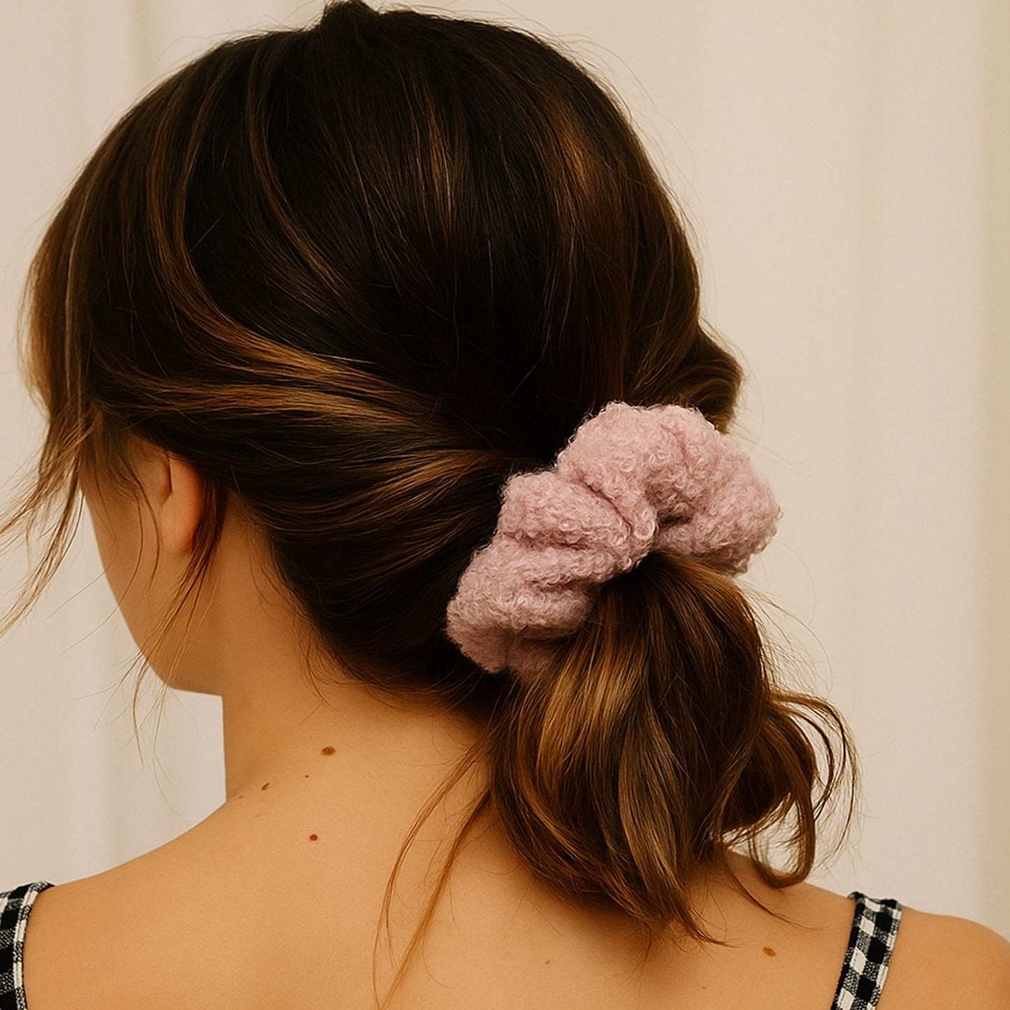 Chouchou en Chenille Douce Rose