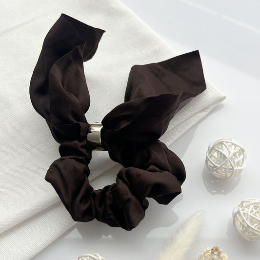 Chouchou en Satin Papillon Marron - Collection Minnie