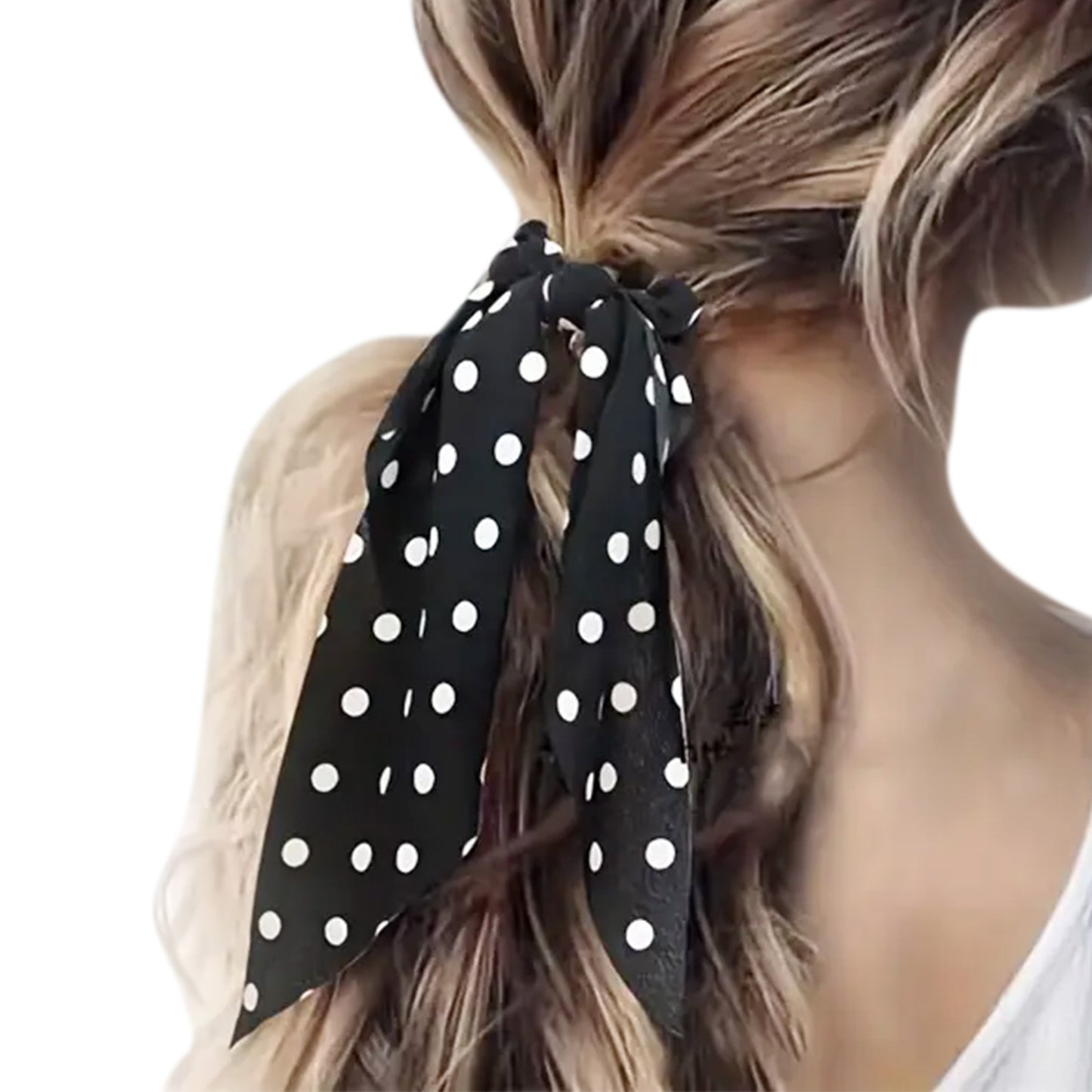 Chouchou Foulard Noir à Pois