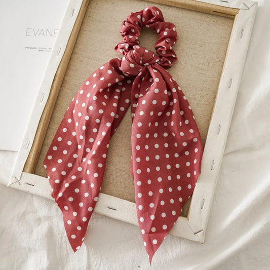 Chouchou Foulard Rose à Pois - Collection Evelyn