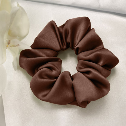 Chouchou XXL en Soie Maeve Marron