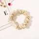 Chouchou en Satin Plissé Diamant Grace Beige