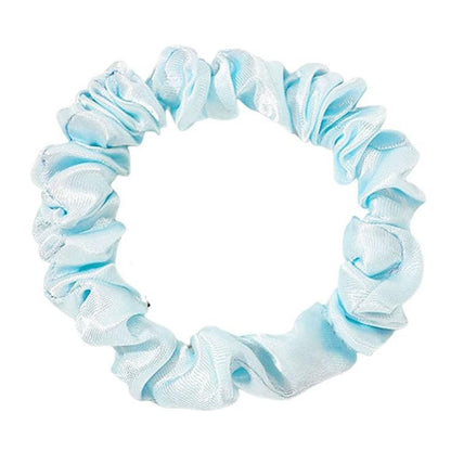 Chouchou en Satin Plissé Amalya Bleu Azur