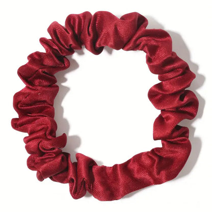 Chouchou en Satin Plissé Amalya Rouge Rubis