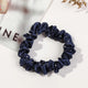 Chouchou en Satin Plissé Diamant Grace Bleu Marine