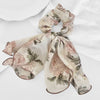 Chouchou Foulard Petunia Maxi Floral Blanc